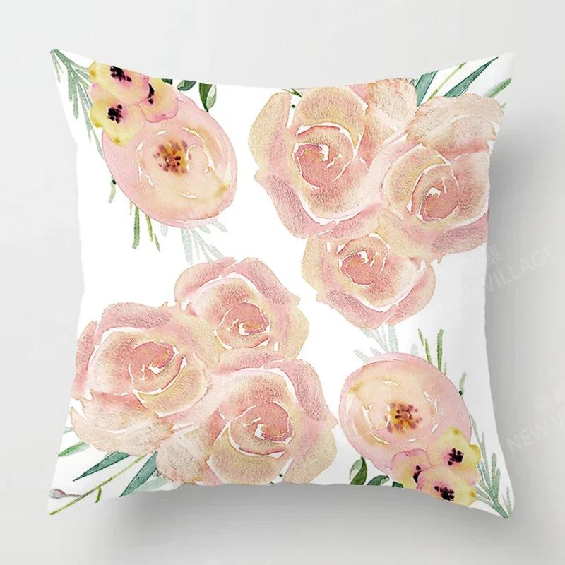 Nordic Fall Home Decor Autumn Throw Pillow Case Sofa Cushion Cover Modern 45X45Cm 45*45 50X50Cm 60X60 40X40Cm Plant Green Leaf