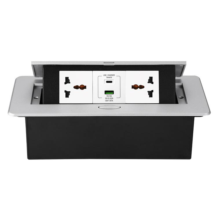 UK Standard 13A/220V Power Socket with Fast Charging USB Type-C for Desktop Counters