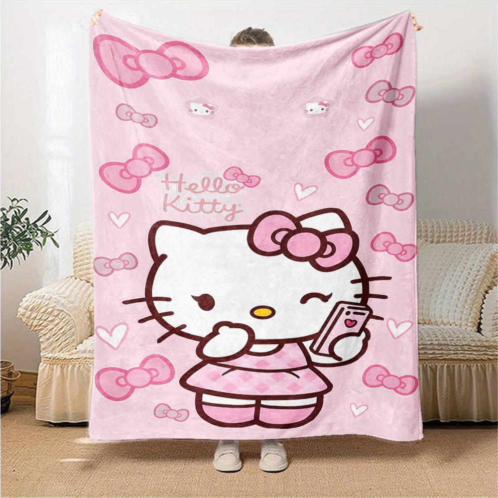 

1 шт. Ковдра Hello Kitty Легкий фланелевий плед для дивана, ліжка, подорожей, кемпінгу, вітальні, офісу, дивана, крісла 150cmx200cm