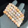 Premium Natural Red Rutilated Quartz Bracelet - Single Strand DIY Crystal Jewelry for Men and Women