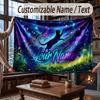 Cat Theme Throw Blanket Custom Name Text Personalized Blanket Soft Cozy Blanket for Home Sofa Bed