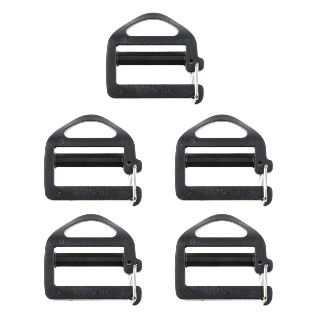 5pcs Plastic Buckles 1 Inch Flat Slider Fasteners for Webbing Strap Collars Belt Harness Backpack Clip Holder Hanger Accessories