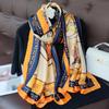 180*90cm muffler fashion Luxury Brand Scarf Women New Style Fashion Color Matching Print Silk Lady Popular Headcloth Beach Shawl