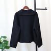 Tassel doll collar knitted double-sided cardigan autumn and winter new loose design solid color sweater jacket women