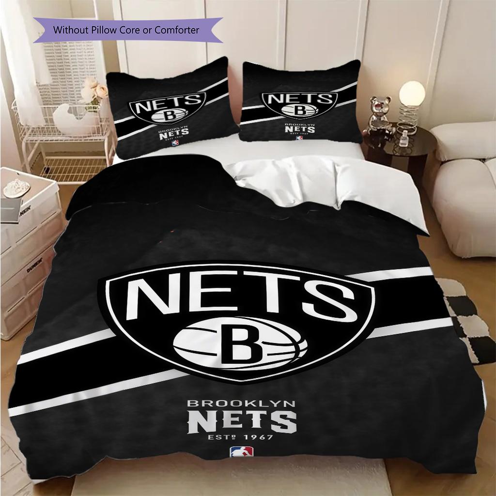 Brooklyn Nets Basketball Legacy Bedding(1 * duvet cover + 2 * pillowcase, without core)Soft and comfortable Bedding set Christmas birthday gift