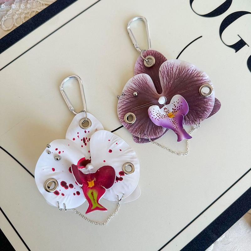Kreativ Simulering Blomsterveske Anheng Utsøkt Phalaenopsis Orkide Lilje Nøkkelring Ryggsekk Dekorasjonstilbehør Gaver