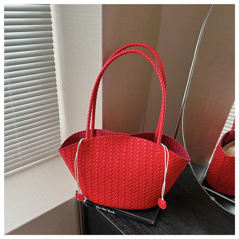 Large Capacity Woven Vegetable Basket Bag Women's Summer New Shoulder Underarm Mother Bag Commuter Tote Bag