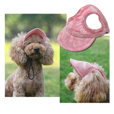 Dog Beach Hat Sun Protection Pet Baseball Cap with Ear Holes Dog Canvas Visor Outfit Puppy Sunbonnet Beach Accessories