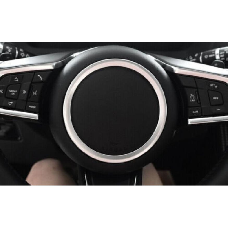 1PCS For Jaguar XE 2016-2019 Ring Trim Steering Wheel Horn Button Matte Silver