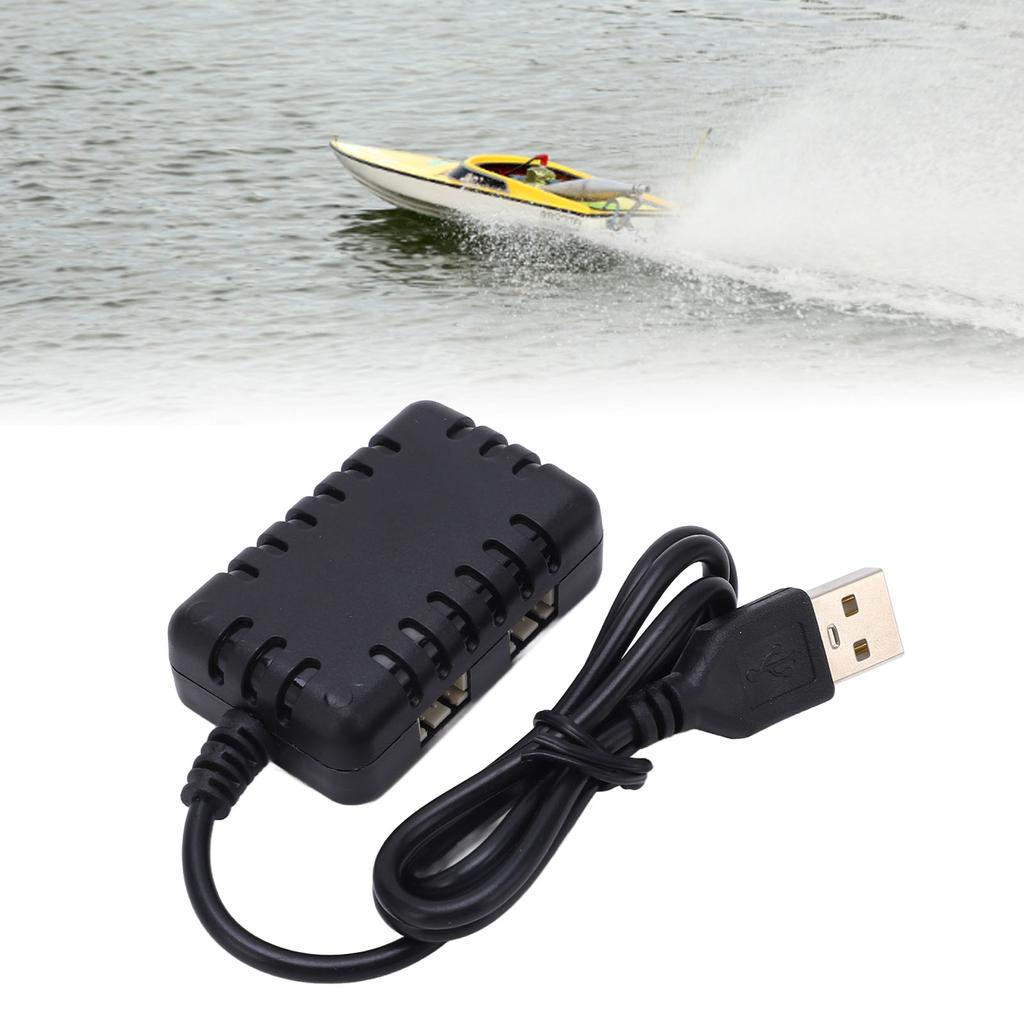 Carregador de Equilíbrio de Bateria LiPo 2 em 1 7,4V Carregador USB de Plástico com Luz Indicadora para Carros e Barcos RC Wltoys