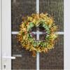 Artificial Wreath for Front Door Spring Decorative Floral Window Hanging Wreath Wall Home Decor for Seaason Decorating