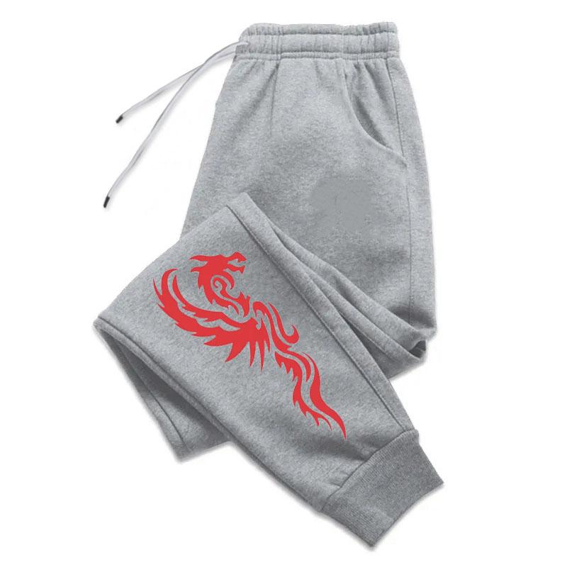 New Fashion Casual Men's and Women's Sweatpants Trendy Phoenix Print Casual Jogging Pants Daily Outdoor Sportswear Long Pants
