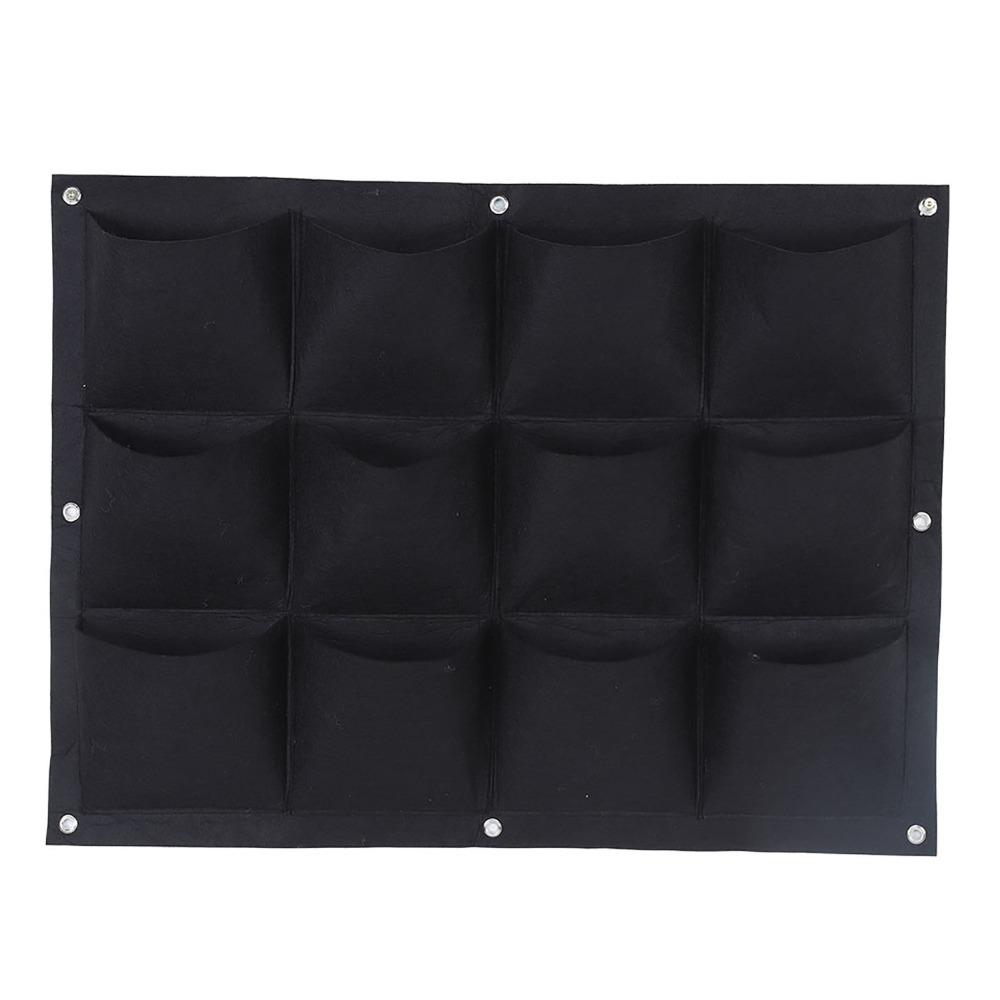 12 Pockets Hanging Wall Planter Bag Degradable Vertical Greening Planter  Outdoor Gardening