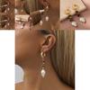 Fashionable Geometric Earrings With Colorful Stones And Imitation Pearls For Women