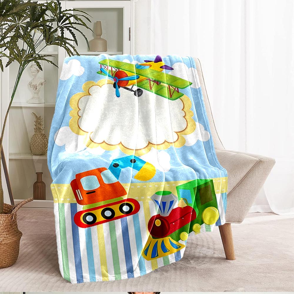 Cute Cars Theme Printed Blanket - Perfect for Couch, Bed, Travel & Outdoor Use | Machine Washable, Cozy & Durable.