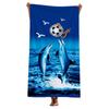 Microfiber Beach Towel With Dolphin Football Print Quick Dry Large Bath 70x140cm