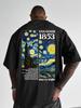 Unisexs Casual TShirt with Fashionable Starry Night Van Gogh and 1853 Print Comfortable Breathable Stretch Fabric for Home O