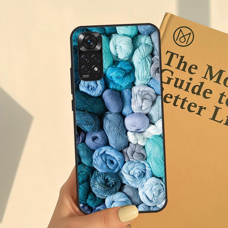 Sewing Knitting Crochet For Redmi 9 10 10C 9A 9C K50 K40 Gaming Phone Case For Redmi Note 11 10 9 8 Pro 9S 10S 11S