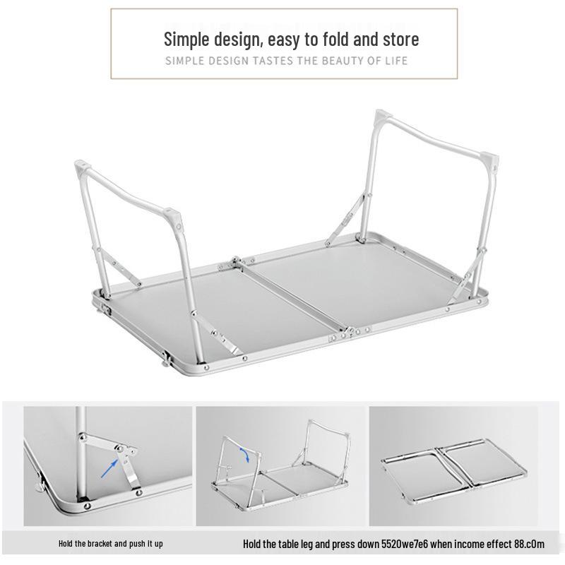 Portable Folding Camping Table: Lightweight Laptop & Snack Bed Desk