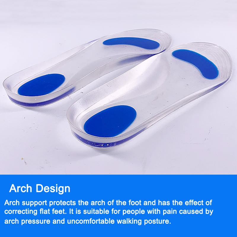 Silicon Orthopedic Insoles for Shoes Women Men Flat Feet Arch Support Shoe Pad Shock Absorption Plantar Fasciitis Relief Insoles