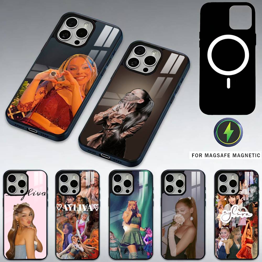 Singer A-Ayliva wallpaper Phone Case For iPhone17,16,15,14,13,12,11 Plus,Pro Max Magnetic For Magsafe Wireless Charging