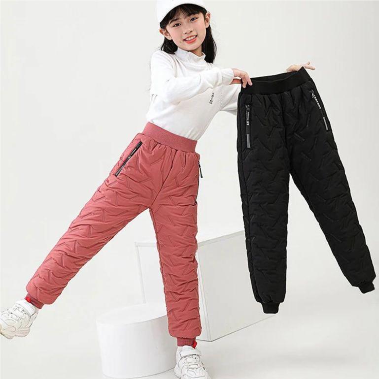 Winter Jungen Mädchen Warme Daunenhose Kinder Hochwertige Dicke Hosen Teenager Junge Mädchen Hosen Kinder Ski Daunenwattierte Hose