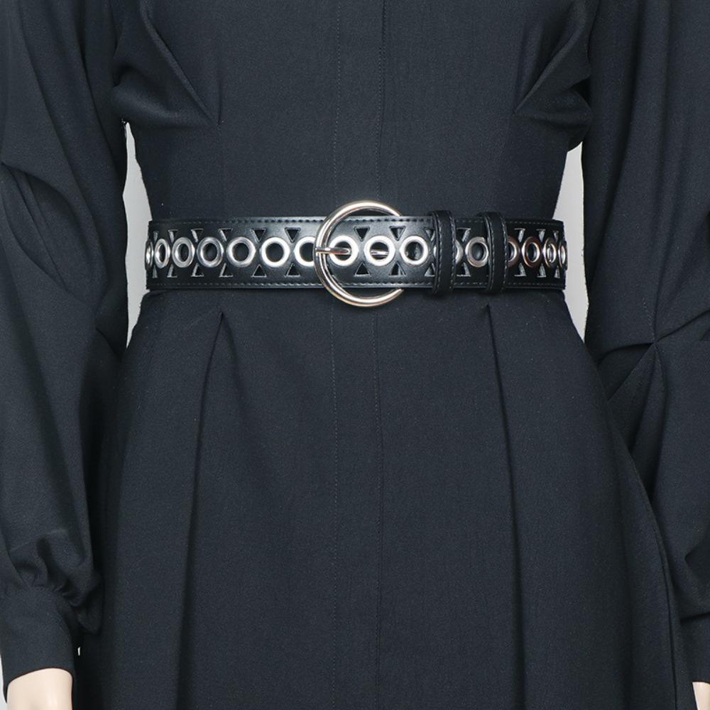 Punk Wide Waistband Korean Style Y2K Girl Waistband Retro PU Leather Belt Ladies/Girls