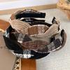 Retro New Coffee Color Knitting Twist Plaid Headband Width Hair Hoop for Womens Girls Elegant Hairband Fashion Hair Accessories