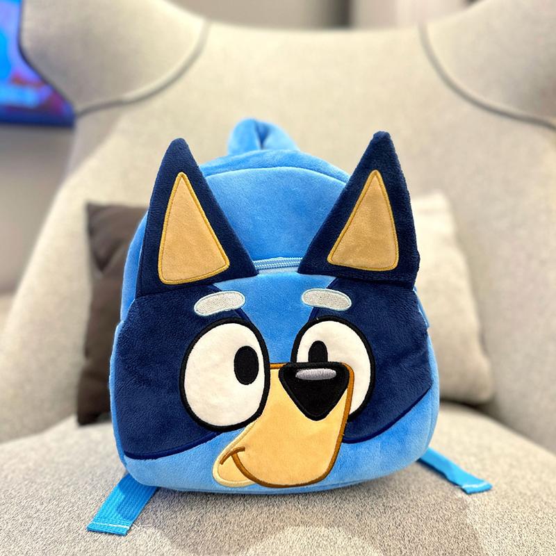 Anime Bluey Kinder-Schulrucksack, Cartoon Bluey Bingo Familie Plüschrucksack, Picknick- und Reise-Snacktasche, Kindergeschenke