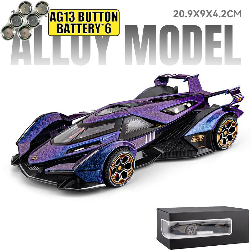 1:24 V12 Vision GT Gran Turismo Super Concept Sports Car Alloy Diecast Model Car Home Decorations Ornaments Collections Birthday