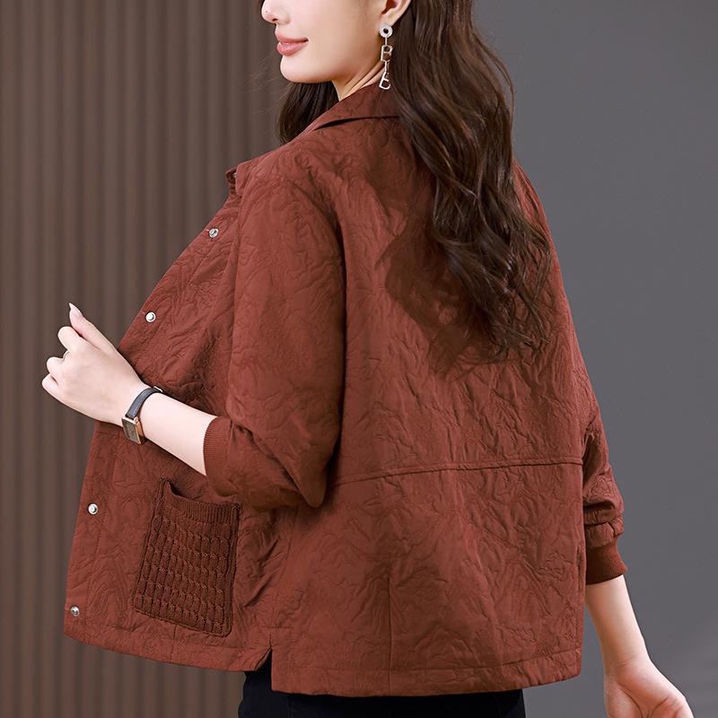 Women's Autumn 2024 Fashionable Jacquard Jacket - Stylish, Casual, Versatile Korean Mom Style