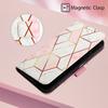 For Motorola Moto E14 4G/G04 4G/G04s 4G/G24 4G Leather Case with Shoulder Strap Marble Pattern Phone Stand Cover