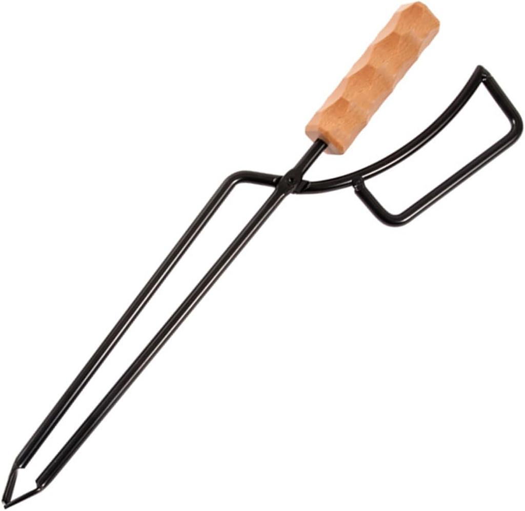 Fire Tong Charcoal Clip Metal Wooden Barbecue FireTongs Heat-resistant Carbon Picking Clip Outdoor Picnic Fireplace Clamp