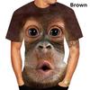 Lustiges T-Shirt mit Kuss-Affenlippe und Grafik für Herren, Kleidung, 3D-Parodie, Gorilla-Orang-Utan-Print, Unisex, kurzärmelig
