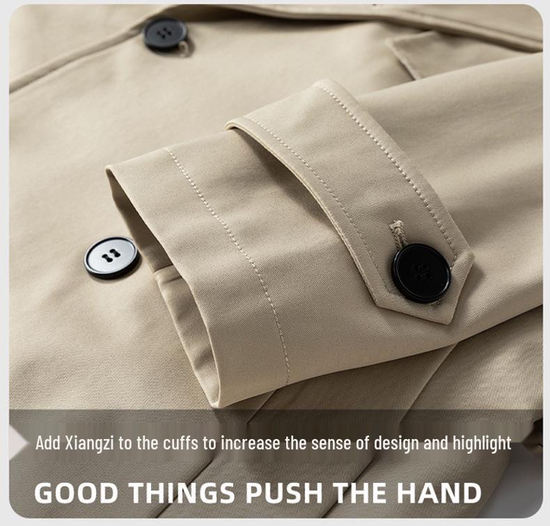 2026 Spring/Autumn Youth Trendy Double-Breasted Mid-Length Trench Coat