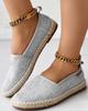 Espadrilles Women's Contrast Paneled Footwear Flat Canvas Shoes Hemp Lazy Flats for Men Moccasins Male Loafers Driving Shoes