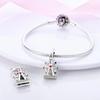 Charm Plata Colorful Zircon Love Ferris Wheel Bead Fits Genuine Bracelet Charm For Women Jewellery DoItYourself Crafting Gift
