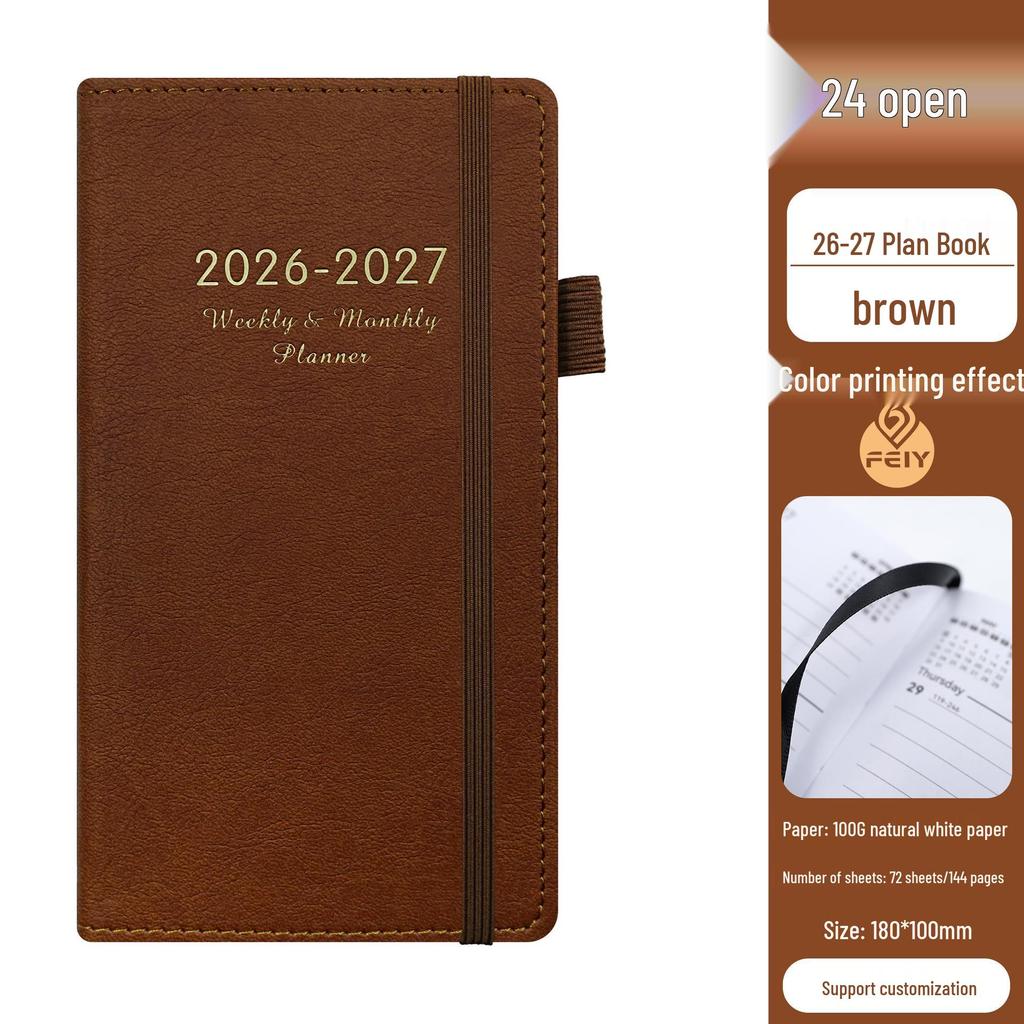 26-27 Mid-Year Weekly Pocket Planner - Compact English Schedule Notebook, 24K Pages.