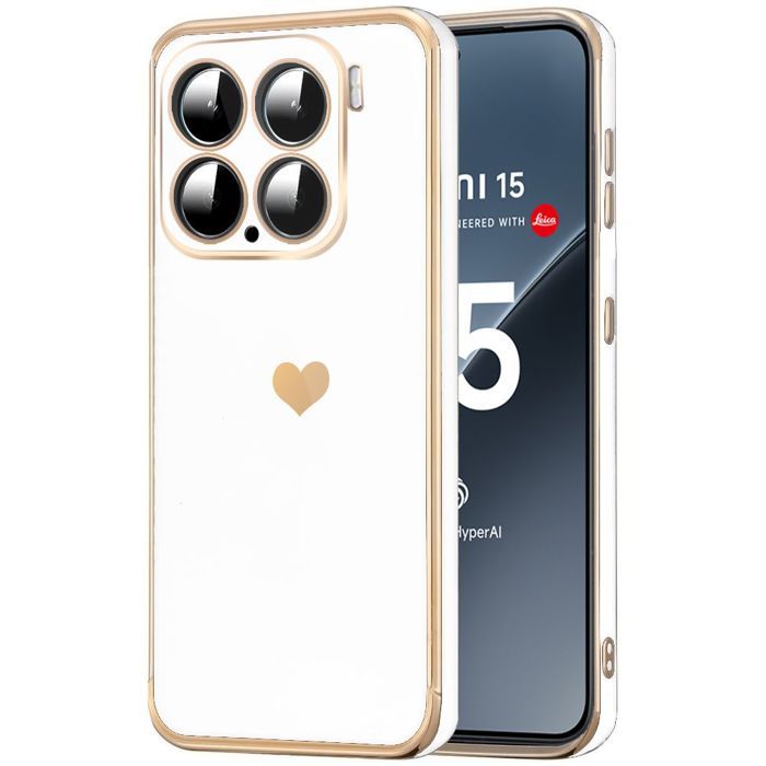 Coque de protection - E.F.CONNECTION - pour Xiaomi 15 - Souple - Antichoc - Anti-rayures - Motif Cœur