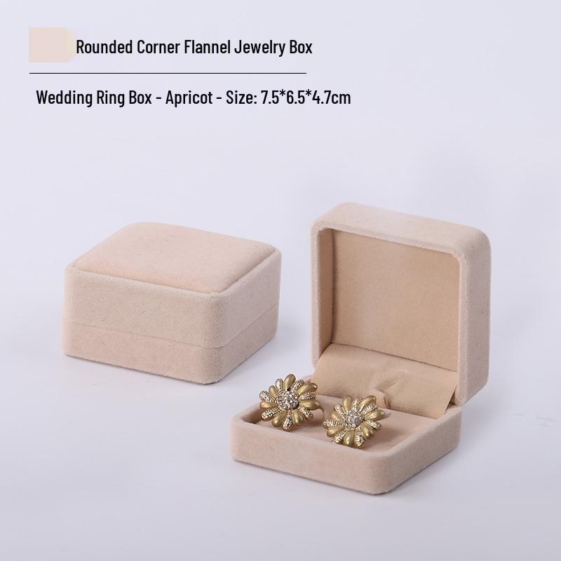 Rounded Corner Plush Jewelry Storage Box for Bracelets, Rings, and Necklaces