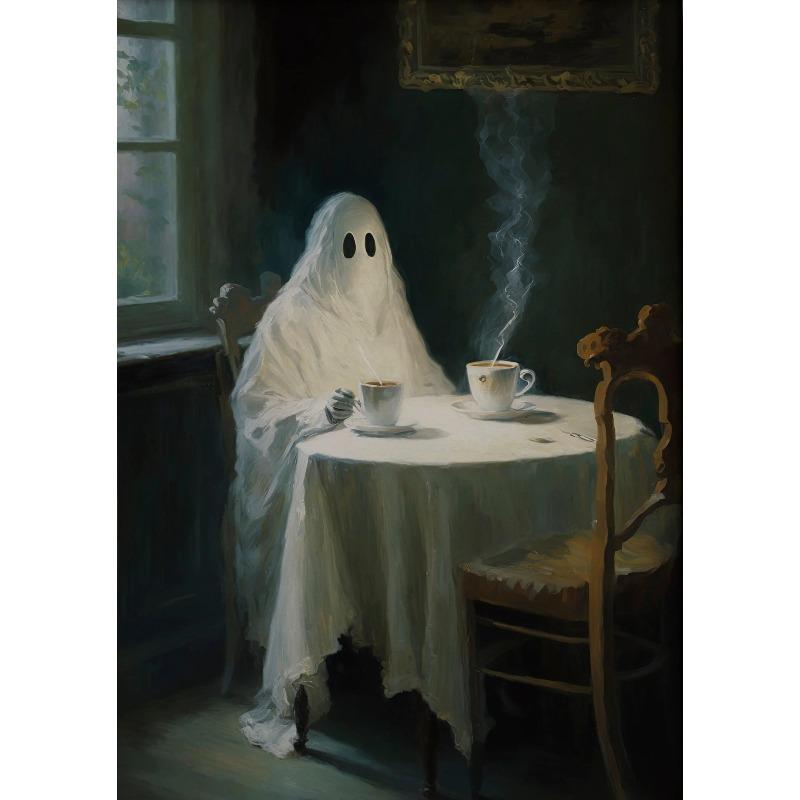 Dark Academia Art Haunting Ghost Poster Prints Halloween Home Decor Haunted House Gothic Vampire Canvas Painting Wall Art