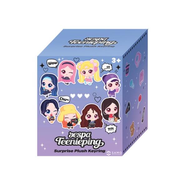 Teenieping × aespa Surprise Plush Keyring