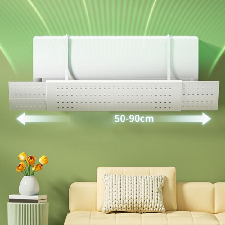 Adjustable Air Conditioning Deflector 16.5x52cm Anti-Direct Blowing Outlet Baffle Plastic Texture for Wall Mounted Units