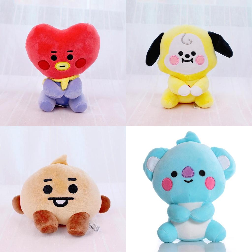 Adorable Kpop Bts Bt21 Seated Doll Plush Toy Collection Featuring Tata Cooky Chimmy Koya Shooky Mang