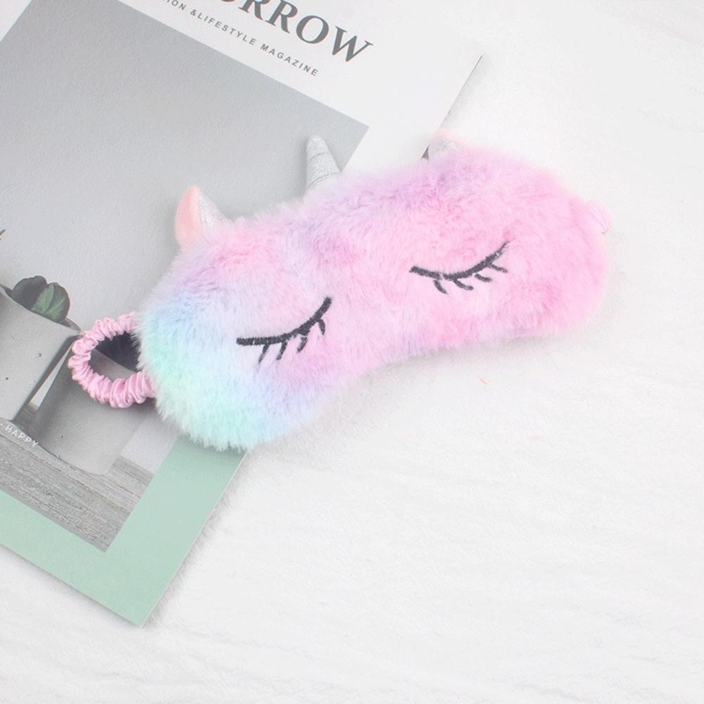 

Cartoon Cute Girl Unicorn Gradient Color Plush Eye Mask Home Napping Sunscreen Eye Mask Sleep Eye Mask