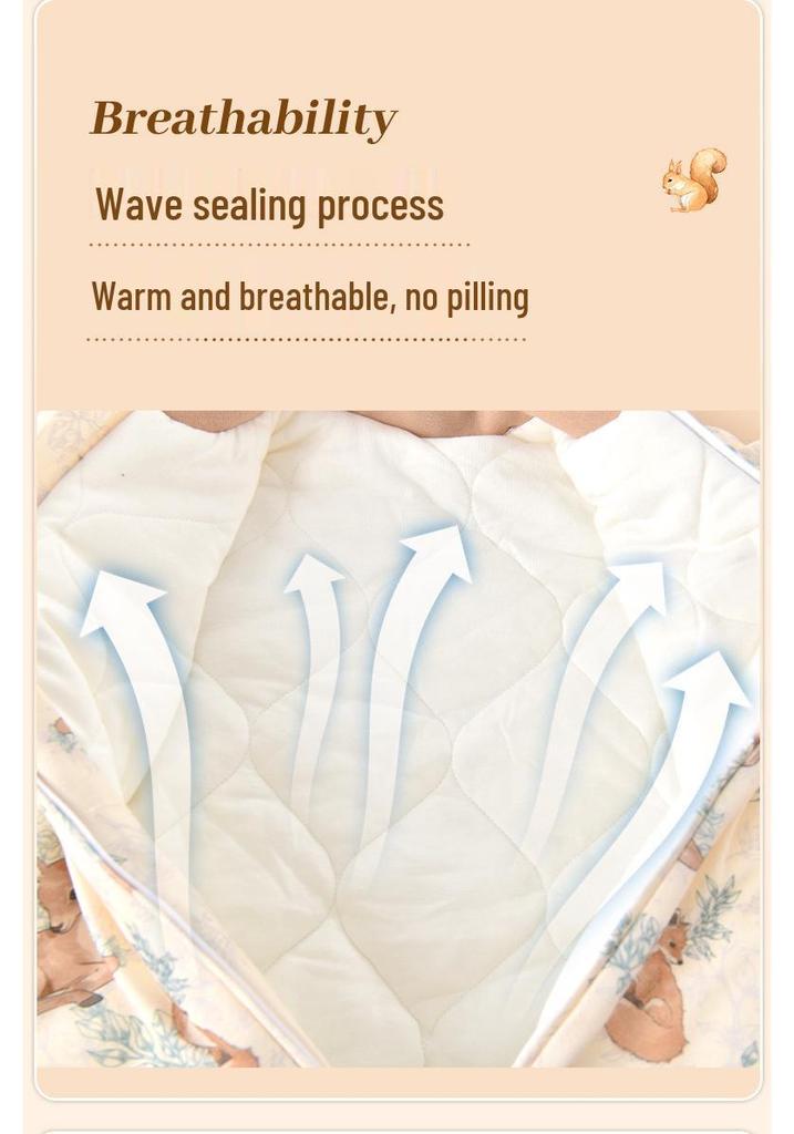 Sacco nanna per neonato in seta di gelso/cotone con gambe separate, coperta anti-calcio per 0-3 anni, modello Autunno/Inverno/Primavera