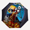 Ombrello Pieghevole Automatico Jack Skellington e Sally - Design Pieghevole Rinforzato a 8 stecche, Leggero e Portatile, Adatto per l'Uso Quotidiano