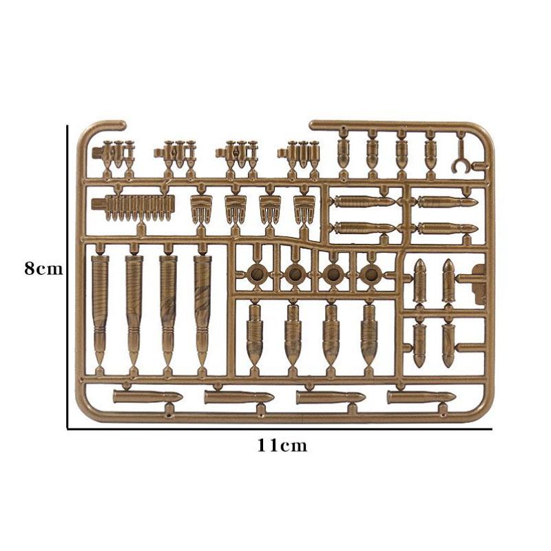 Military WWII Weapons Building Blocks Soldier Figure Toy Gatling M2 Heavy Machine Gun NSV M19 Box Rifle Bullet Chain Mortar K045