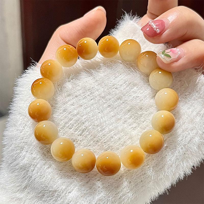 1Pcs New Natural Bodhi Root Beaded Bracelet Smudged Rouge Round Bead Buddha Beads Rosary Beads Lucky Jewelry