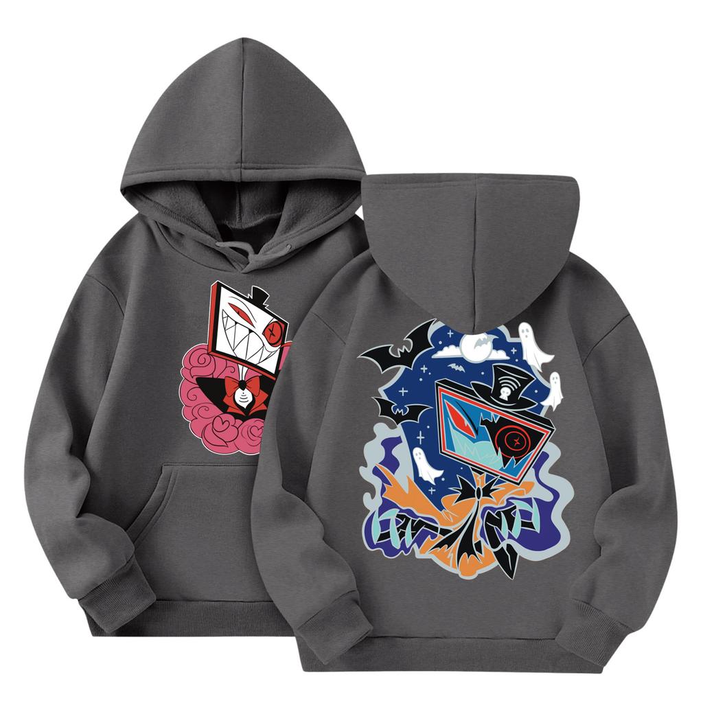 Child Fashion Lightweight Long Sleeve Pullover With Pockets  Print Hoodie